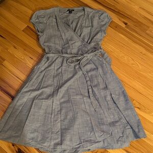 GAP Light Gray Midi Wrap Dress